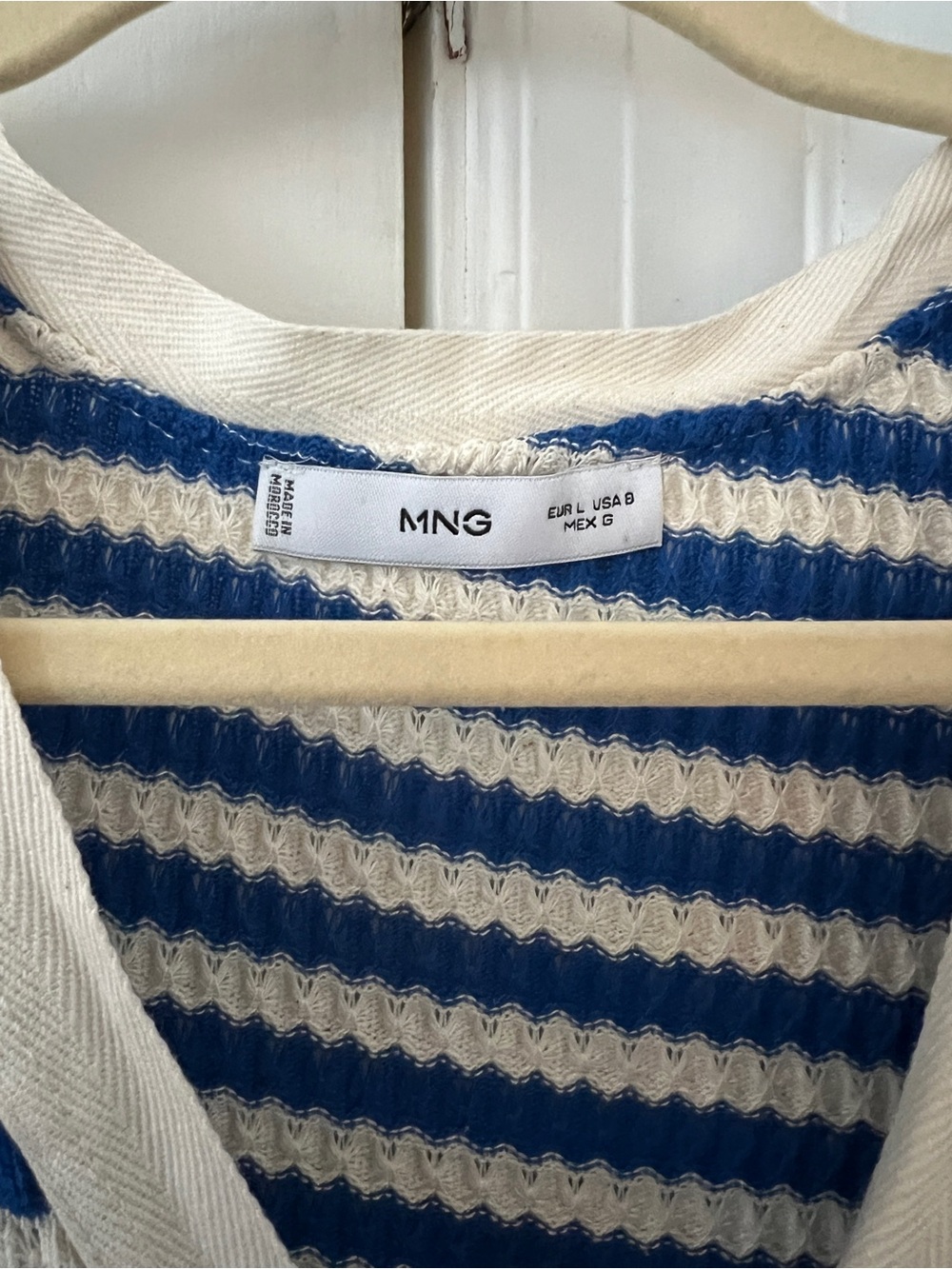 Mango Blue and White Striped Button-Front Midi Dress - Picture 4 of 5